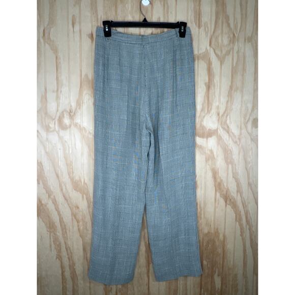 Doncaster Vintage Houndstooth Plaid Straight Leg Pleated Pants Women Size 12 - Picture 2 of 9